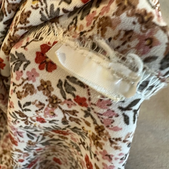 Max Studio Blouse Top Womens XS Multicolor Floral Ruffle Flutter Sleeves Peasant - Picture 7 of 12